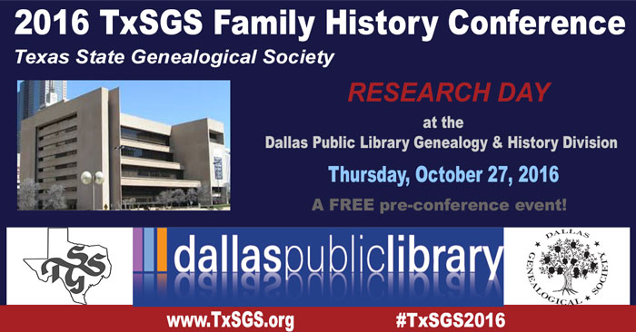 promo graphic for TxSGS 2016 Research Day