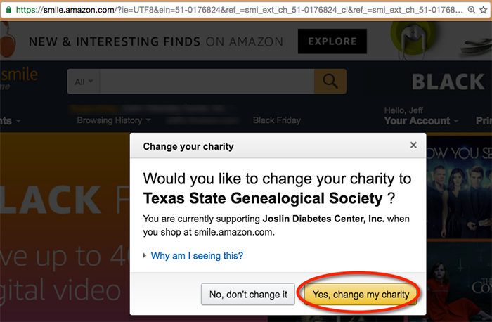 Add TxSGS as your AmazonSmile Charity