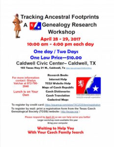 Tracking Ancestral Footprints: A TCGS Genealogy Research Workshop